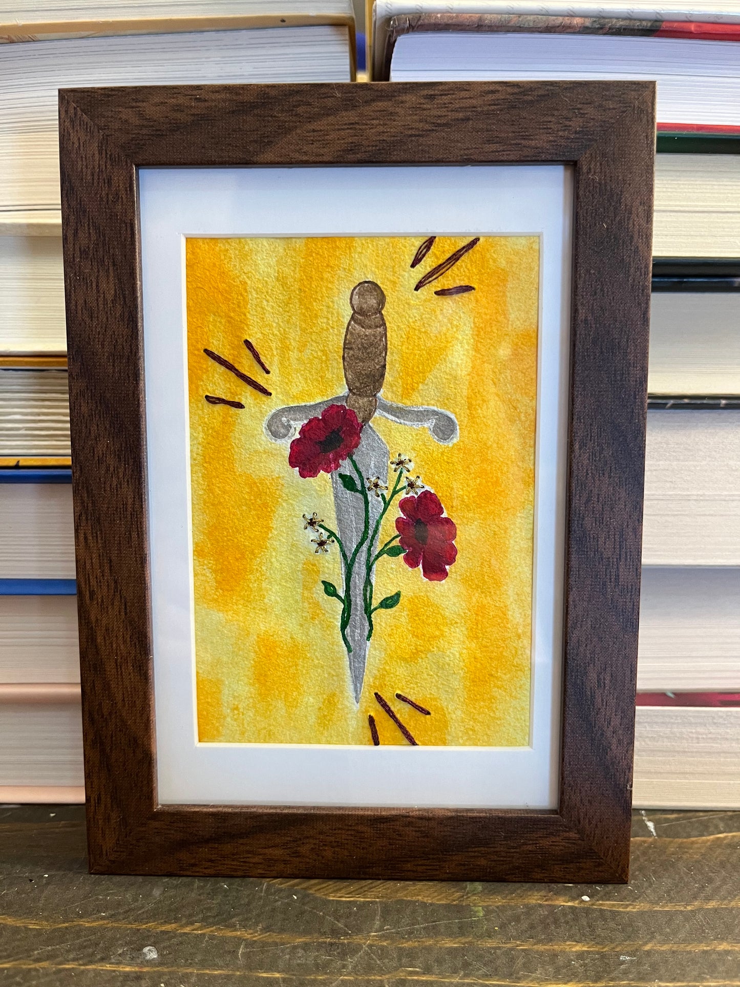 Floral Dagger Watercolor