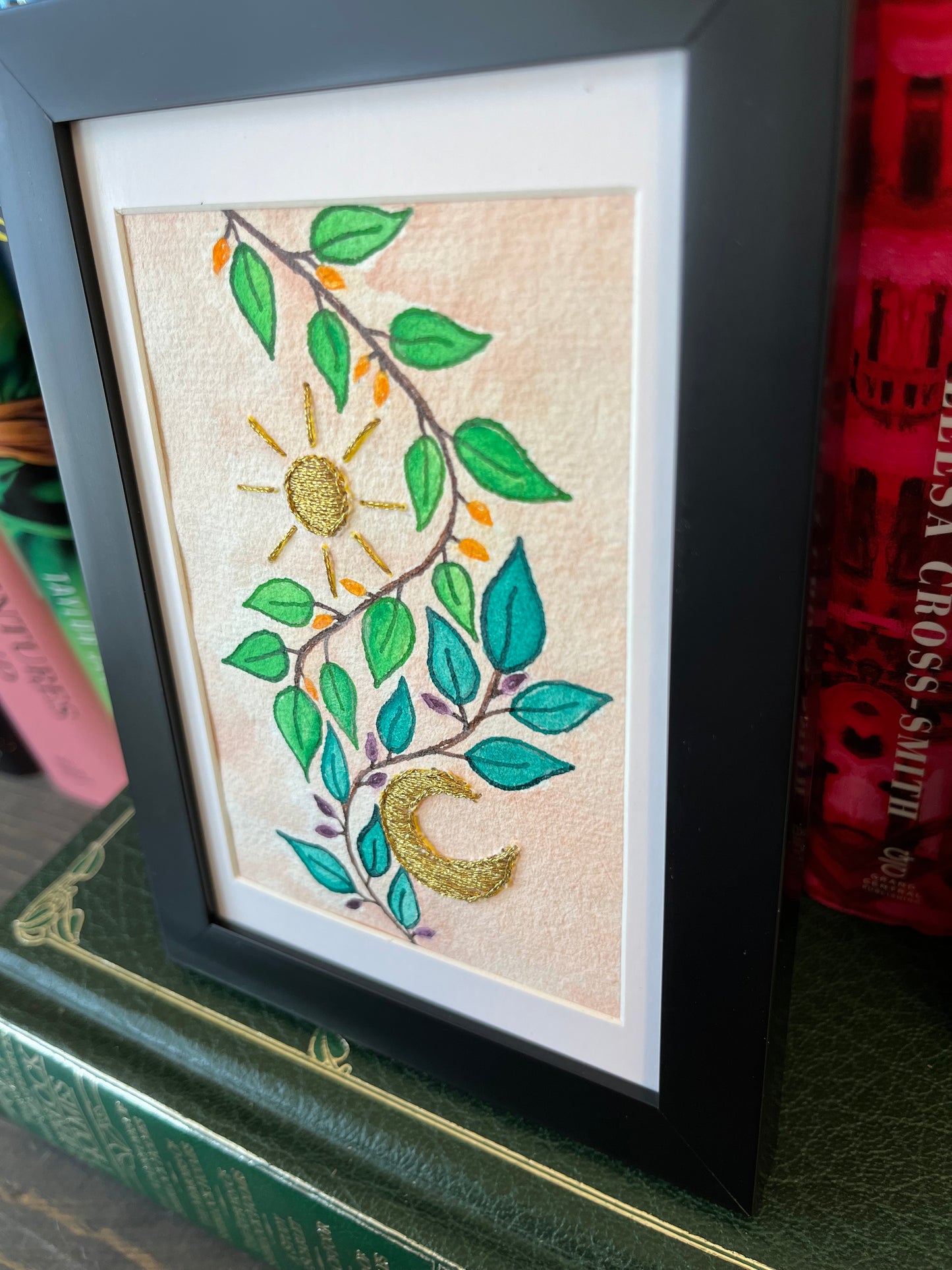 Botanical Sun Moon Watercolor