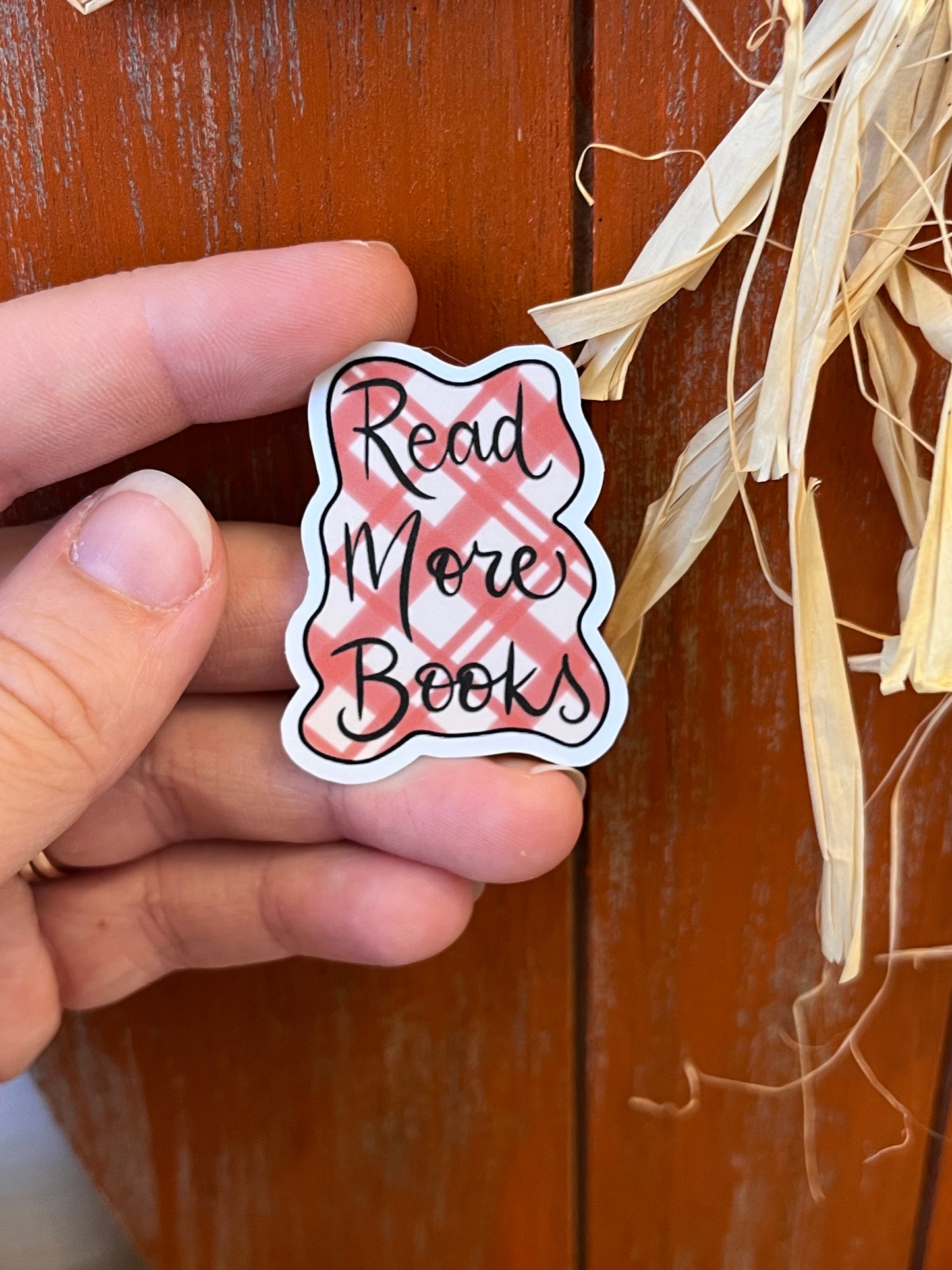 Plaid Read More Books Sticker